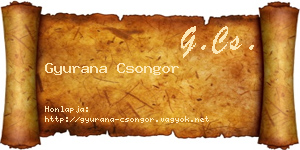 Gyurana Csongor névjegykártya